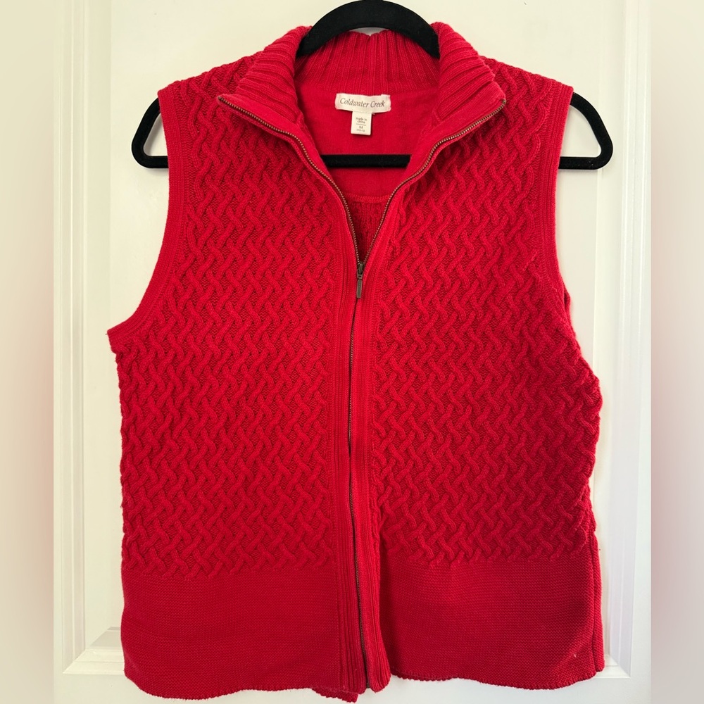 Coldwater Creek Cherry Knit Vest
